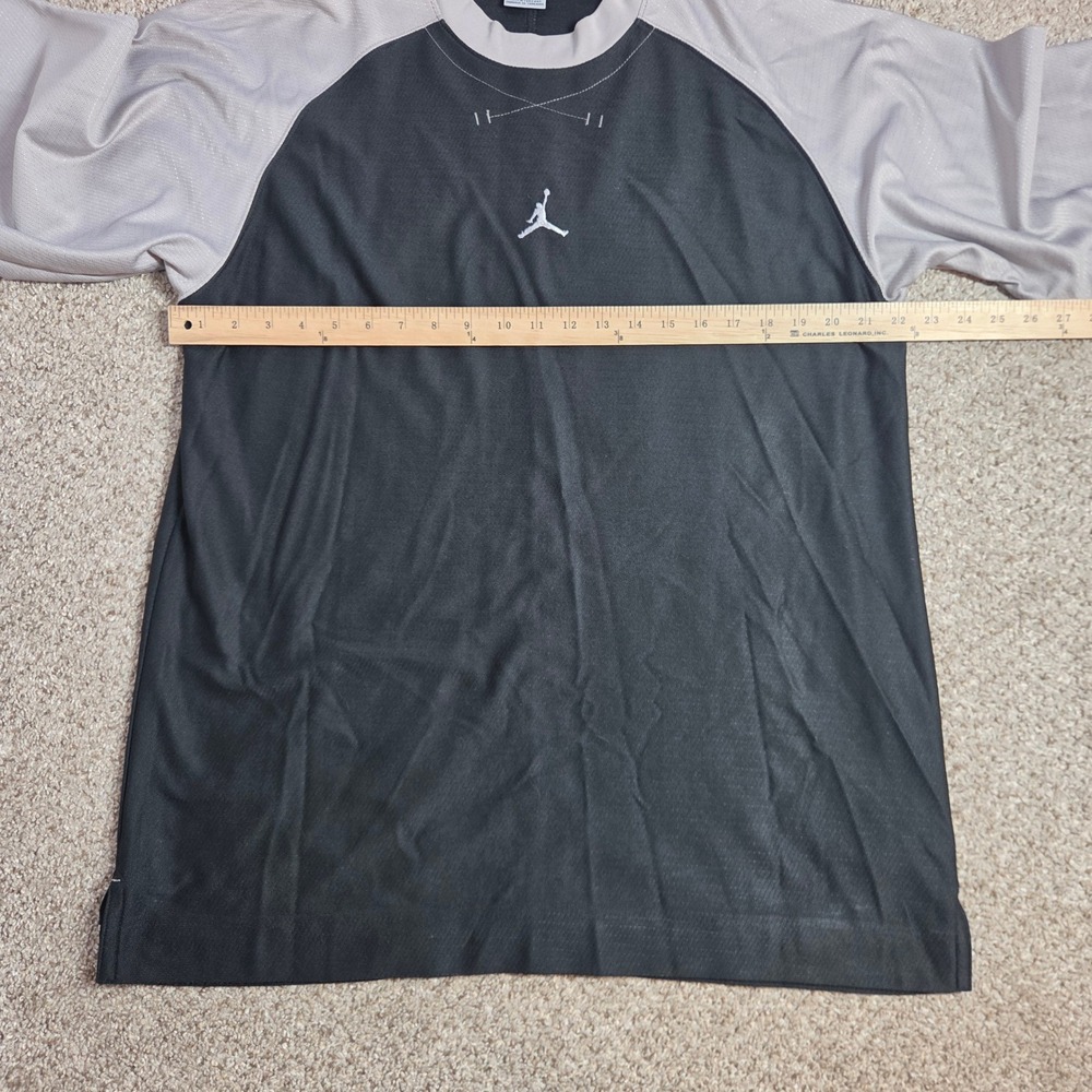 Jordan Mens Long Sleeve Mesh Shooting Shirt Black Grey Jumpman Large RN56323 - Picture 5 of 7